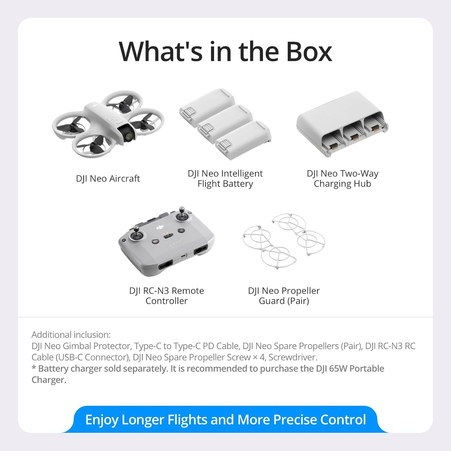 DJ'I Neo Fly More Combo, Mini Drone with 4K UHD Camera Self Flying Drone